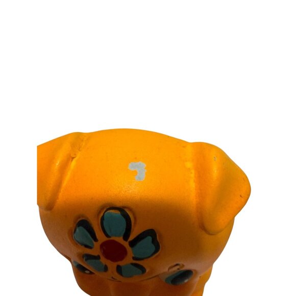 Vintage Floral Orange Piggy Bank Ceramic Hand Painted Japan Decor - Picture 4 of 6